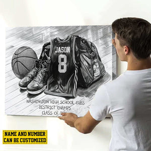 Personalized Class Basketball Team Poster-Poster Gift For Basketball Team Members