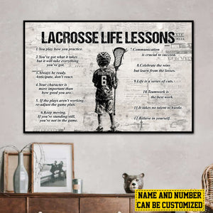 Personalized LacrosseLife Lessons Boy Poster-Gift For Volleyball Lovers