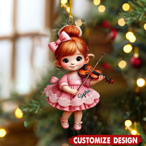 Personalized Girl Violin Christmas Ornament Gift For Violin Lovers-2024 New Release