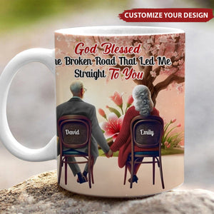 Personalized Gifts For Couple Coffee Mug - God Blessed The Broken Road