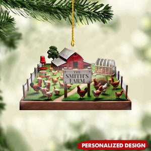 Personalized Chicken Farm Ornament-Gift For Farm Lover-2024 New Release