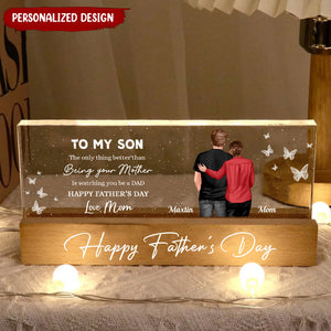 Heartfelt Father's Day Gift For Son, Grandson - Personalized Acrylic LED Night Light