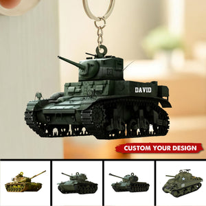 Personalized Tank Car Keychain Gift For Tank Lover