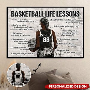 Personalized Basketball Life Lessons Poster-Gift For Basketball Lover