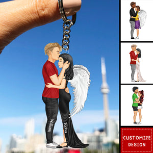 New-Personalized Hugging Couple Keychain - Gift For Couple