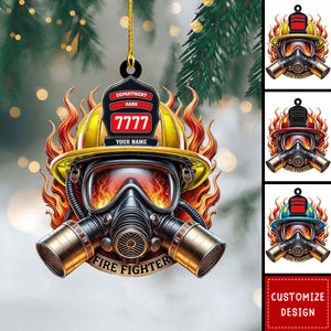 Personalized Firefighter Helmet Christmas Ornament - Gift For Firefighter Lovers - 2024 New Release