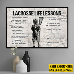 Personalized LacrosseLife Lessons Boy Poster-Gift For Volleyball Lovers