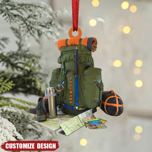 Personalized Hiking Bag Christmas Ornament - Gift For Hiking Lovers - 2024 New Release