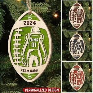 2024 New Release Custom Football Player-Personalized Wooden Ornament-Football Fan Gift