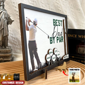 Best Dad/Mom/Papa/Nana By Par - Personalized Wooden Photo Plaque