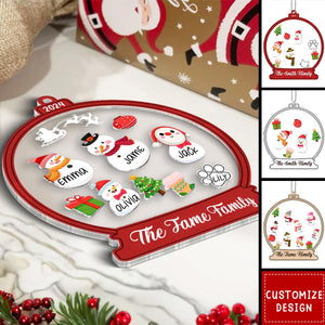 Snowman Family Personalized Christmas Acrylic Ornament - 2024 New Release