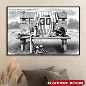 Personalized Class Softball Team Poster-Gift For Softball Team Members