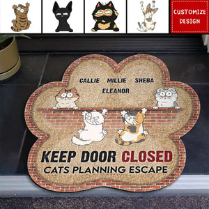 Cats Planning Escape - Personalized Doormat