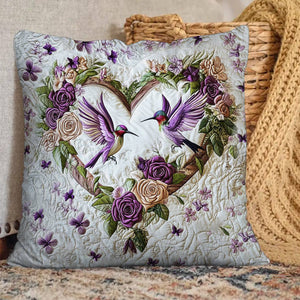 Petal Heart Hummingbird Pillow - Gift For Bird Lovers