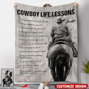 Personalized Cowgirl And Coeboy Blanket-Gift For Horse Lovers