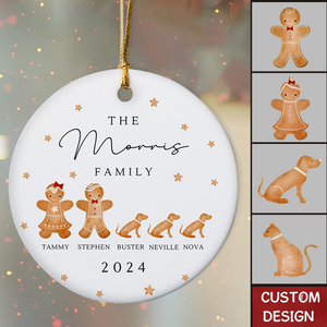 2024 New Release -  Personalised Gingerbread Family Christmas Ceramic Ornament