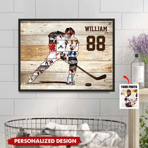 Hockey Player Photo-Personalized Poster-Gift for Hockey Lover