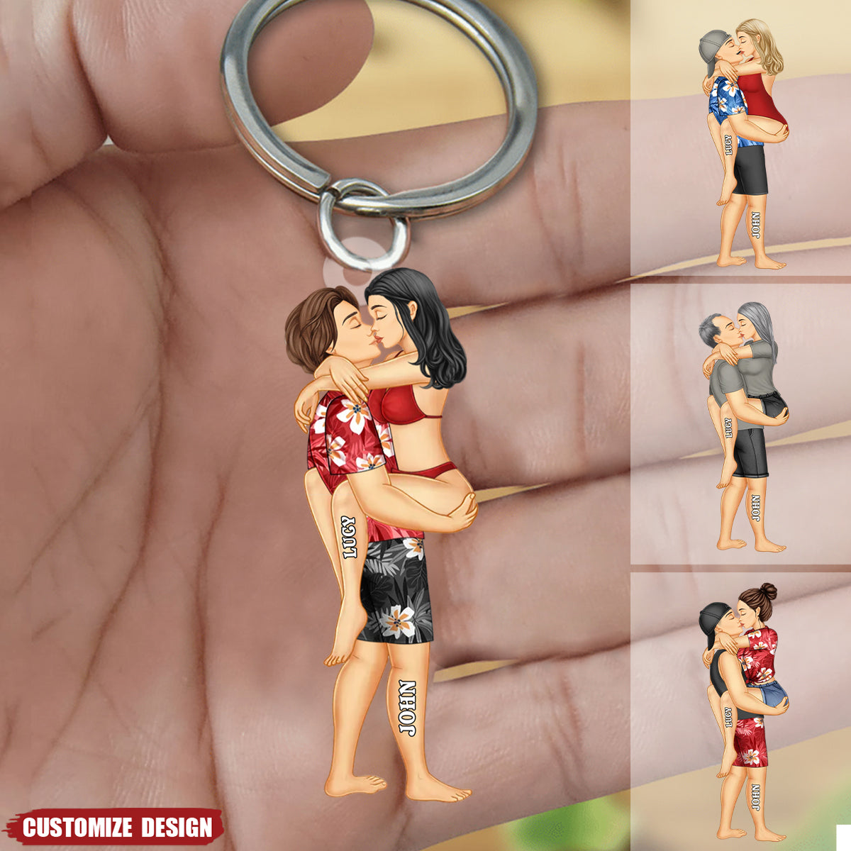 New release - Personalized hugging couple keychain