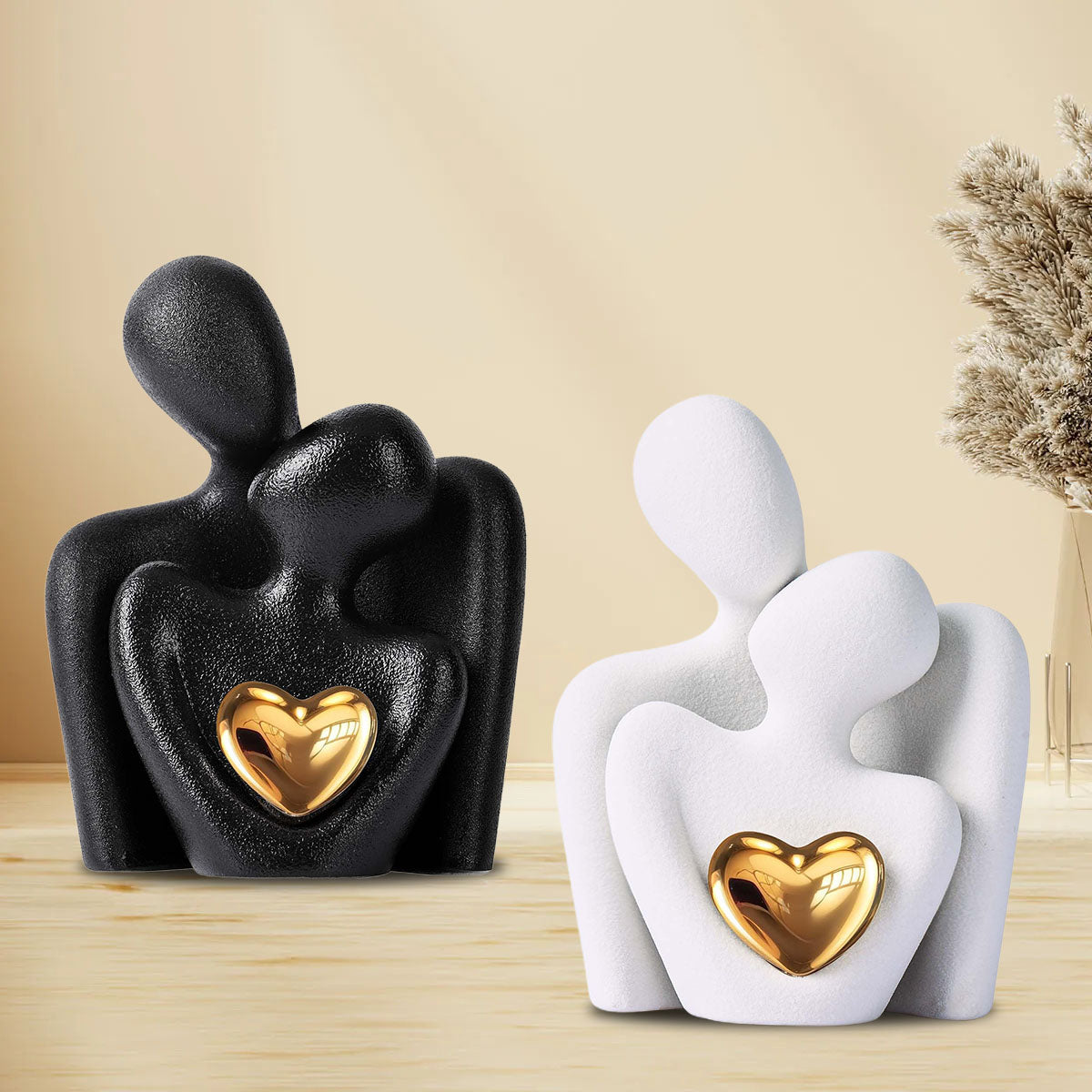 Mini Couple With Heart Statue, Anniversary Gift For Couple