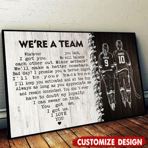 We're A Team-Personalized Romantic Hockey Couple Poster-Gift For Hockey-Loving Couple