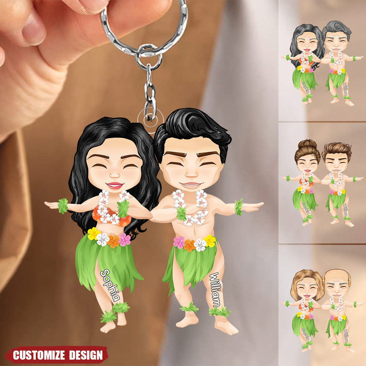 Personalized Oasis Couple Keychain - Gift For Couple