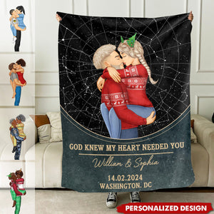 2024 New Release Star Map Couple I Love You To The Stars-Personalized Blanket-Gift For Couple