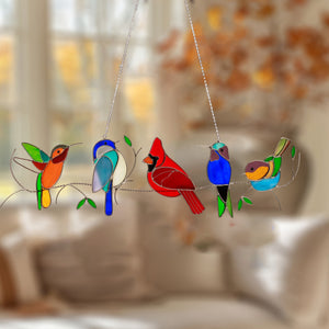 Gift For Bird Lovers - Stained Glass Humming Bird Suncatcher