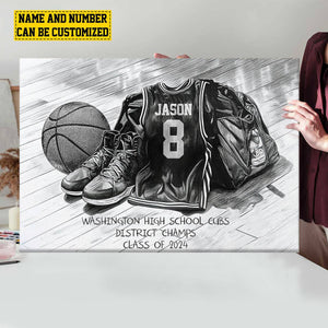 Personalized Class Basketball Team Poster-Poster Gift For Basketball Team Members