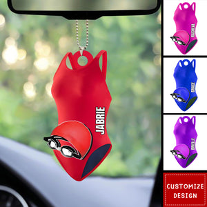 Personalized Swimmer Accessories Car Ornaments - Gift For Swimmer