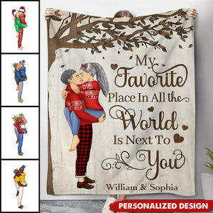 2024 New Release My Favorite Place In All The World - Personalized Blanket-Gift For Couple