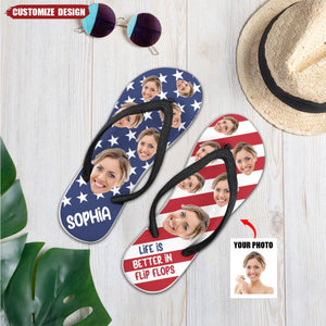 Life Is Better In Flip Flops - Personalized Photo Flip Flops