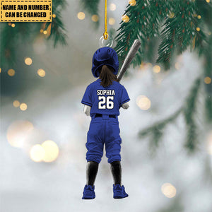 Personalized Girl Softball Ornament - Gift For Softball Lovers - 2024 New Release