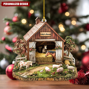 Personalized Rustic Farm Christmas Ornament-Gift for Farmers-2024 New Release