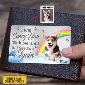 Custom Photo My Best Friend Has Four Paws - Memorial Personalized Custom Aluminum Wallet Card - Sympathy Gift For Pet Owners, Pet Lovers