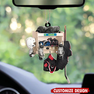 Personalized Hockey Closet Car Ornament -Gift For Hockey Lover