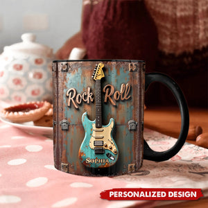 Rock & Roll-Personalized Guitar Accent Mug