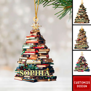 Personalized Christmas Book Tree Ornament - Gift For Book Lover - 2024 New Release