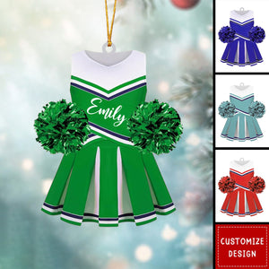 Personalized Cheerleading Pom pom Girl Christmas Ornaments