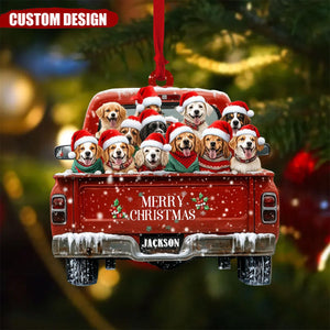 Personalized Dog Truck Christmas Ornaments - Gift For Dog Lover - 2024 New Release