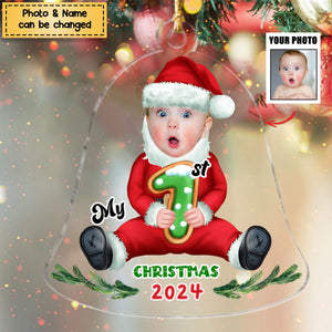 2024 New Release - Personalized Custom Acrylic Ornament from Photo - Baby Onesie - My First Christmas