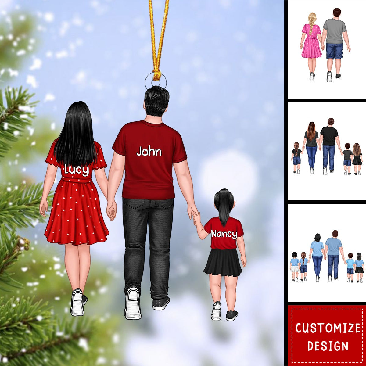 Personalized Family Acrylic Christmas Ornament - GIft For Couple, Family - 2024 New Release