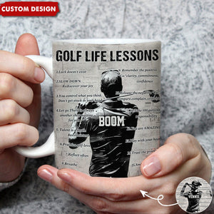 Personalized Golf Life Lessons Mug - Great Gift For Golf Lovers