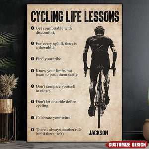 Personalized Cycling Life Lessons Poster- Gift For Cycling Lovers