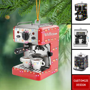 Personalized Coffee Machine Christmas Ornament Gift For Coffee Lovers - 2024 New Release