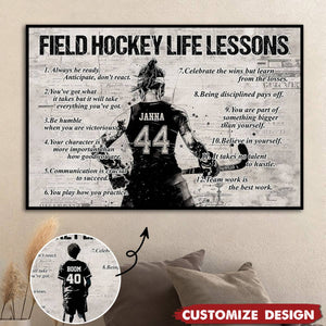 Personalized Field Hockey Life Lessons Poster-Gift For Field Hockey Lovers