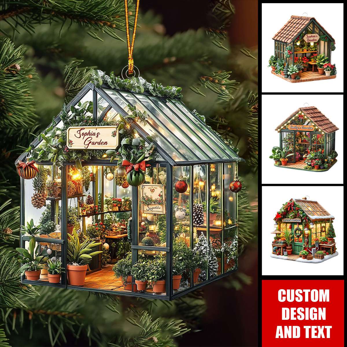 Personalized Greenhouse Christmas Ornament Gift For Plant Lover,Gardener-2024 New Release