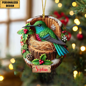 Personalized Name Hummingbird Christmas Ornament-Gift for Animal Lovers,Nature Lovers-2024 New Release