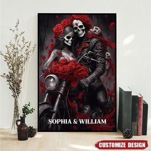 Personalized Couple Skull Poster - Gift For Couple