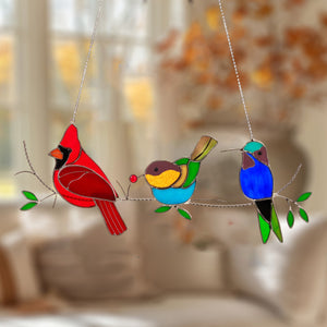 Stained Glass Humming Bird Suncatcher - Gift For Bird Lovers