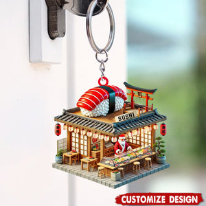 Personalized Sushi Shop Keychain-Gift for Sushi Lovers